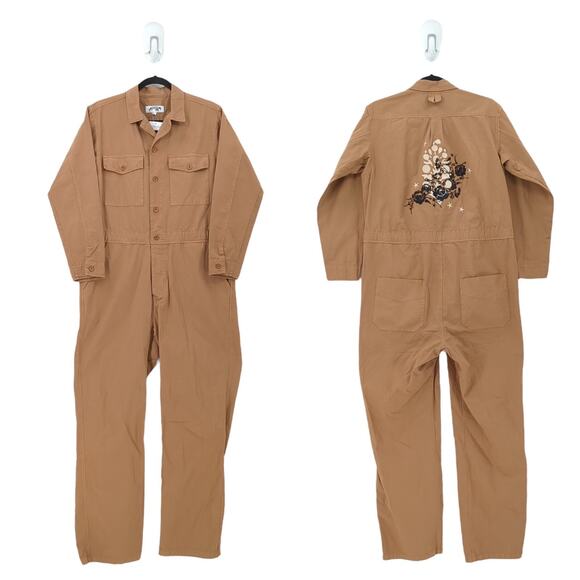 Westerlind Women S Climbing Jumpsuit Coyote Brown Utility Embroidered Relax NEW - Picture 1 of 9